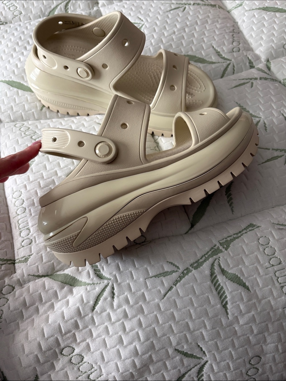CROCS Platform Dual-Strap Sandals in Beige - Picture 2 of 3